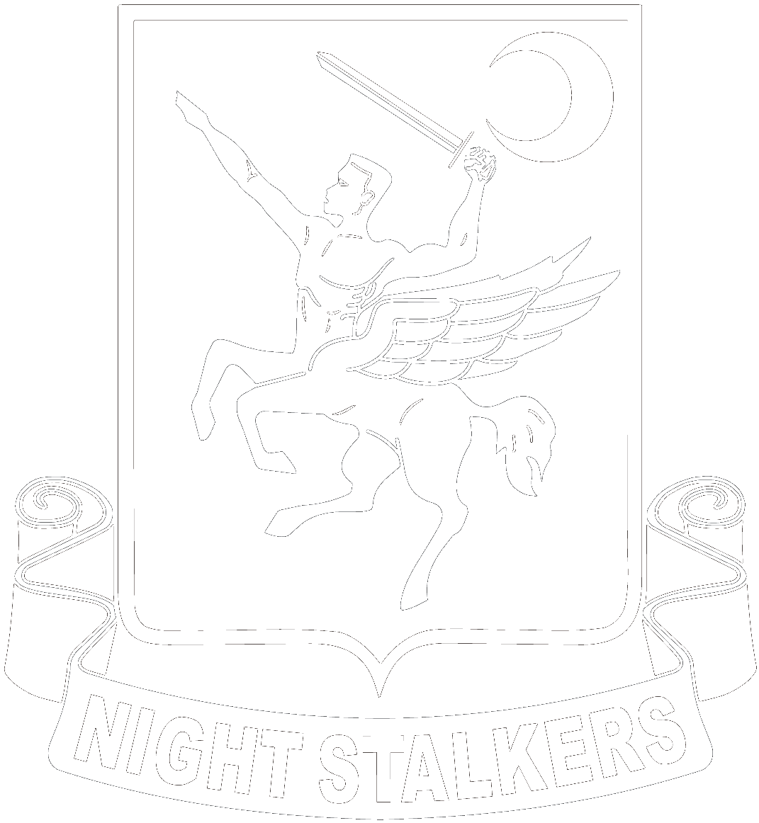 160th SOAR (Abn) Night Stalker Crest Transparent White