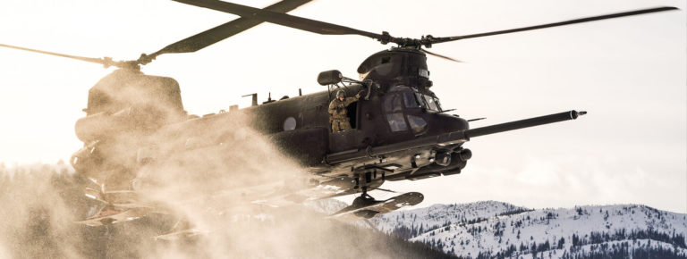 A fighter helicopter